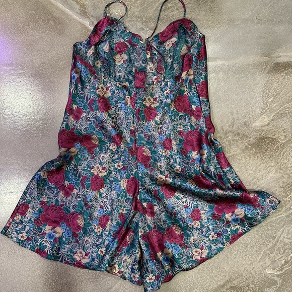 Vintage 90’s Splendida per La Senza silky slip romper. Gorgeous floral lingerie. - Picture 3 of 10